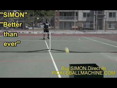 Simon2 pickleball throwing machine. Baseline ground strokes.