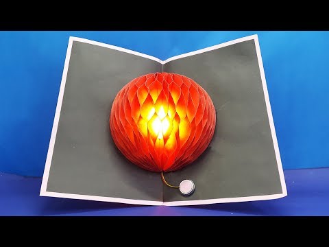 DIY Flower Pop up Card using LED - Make Pop Up Card Easy - Paper Crafts Video