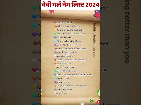 Unique Baby Girl Names List 2024 | Baby Girl Names Starting With Letter "A" #shorts #ytshorts #baby