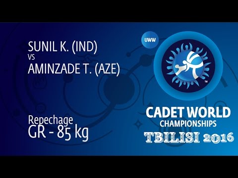 Repechage GR - 85 kg: T. AMINZADE (AZE) df. K. SUNIL (IND), 11-9