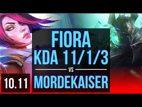 FIORA vs MORDEKAISER (TOP) | KDA 11/1/3, 2 early solo kills, Legendary | EUW Master | v10.11