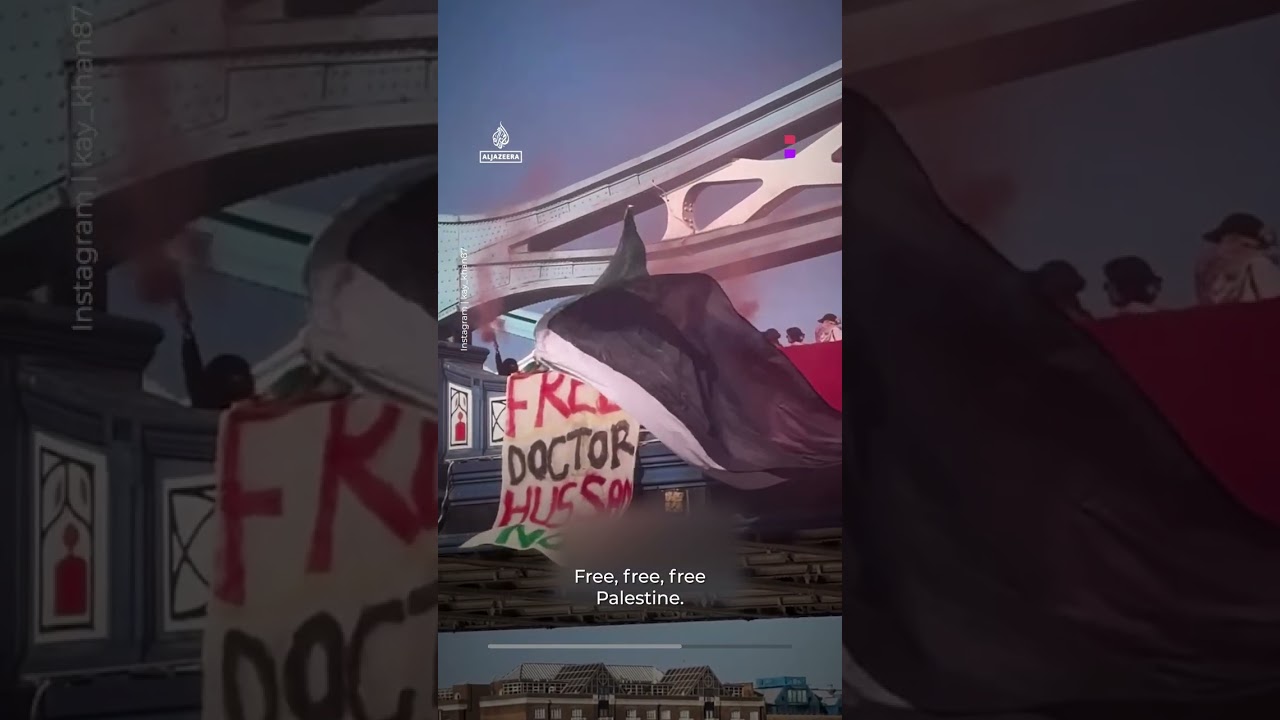 Video: London protest footage shows chants for release of detained Gaza doctor