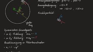 Technische Mechanik 2 - Beispiel: Beschleunigter Massenpunkt in Ring