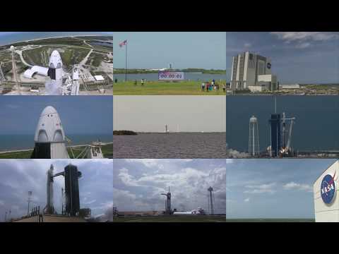 SpaceX DM-2 Launch 9 Camera Angles Synchronized in 4K