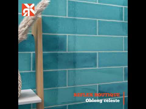 Carrelage mur effet zellige Oblong celeste