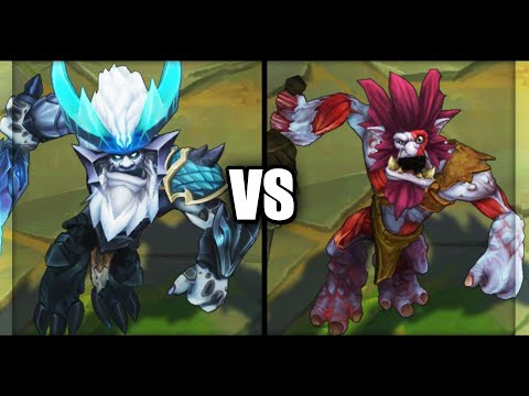 Dragonslayer Trundle vs Traditional Trundle Skins Comparison (League of Legends)