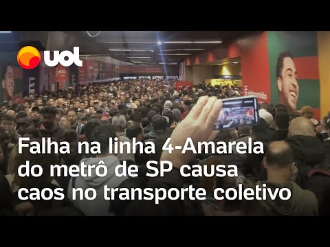 Linha-4 Amarela funciona com velocidade reduzida e gera caos em SP; Sistema Paese é acionado; vídeo