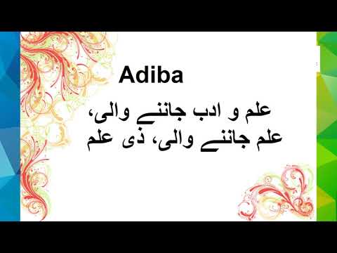 What is Adiba Name Meaning In Urdu | Muslims Baby Names For Girls | TareekhSaz