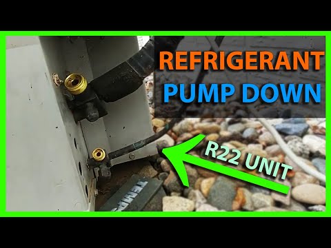 Part of a video titled How To Pump Down an AC Unit Into the Outside Condenser - YouTube