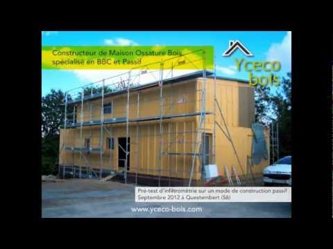 yceco bois constructeur maison ossature bois BBC passive morbihan test infiltrometrie 2
