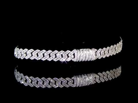 14K WHITE GOLD 2.73CT TDW CLUSTER DIAMOND BRACELET. Ref. 116-1165