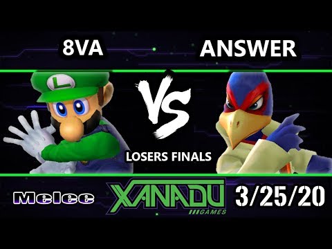 S@X Online 346 Losers Finals - Answer (Falco) Vs. 8va (Luigi) Smash Melee - SSBM