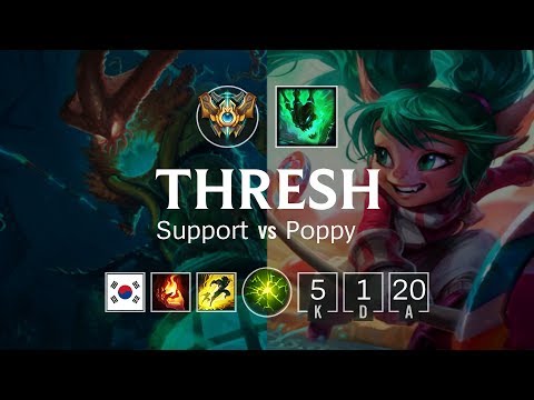 Thresh Support vs Poppy - KR Challenger Patch 8.19