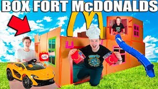 GIANT BOX FORT MCDONALDS CHALLENGE! Drive Through, Play Place & More!