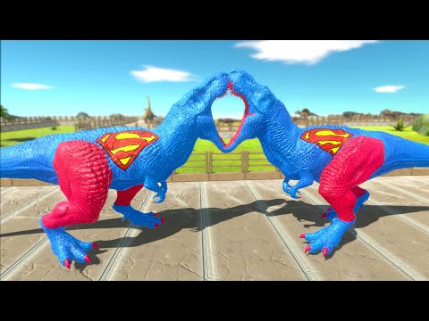 SUPERMAN T-REX OASIS DEATH RUN - Animal Revolt Battle Simulator