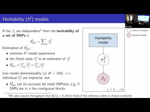 BSU Seminar: 'Genome-wide genetic models for association, heritability analyses and prediction'