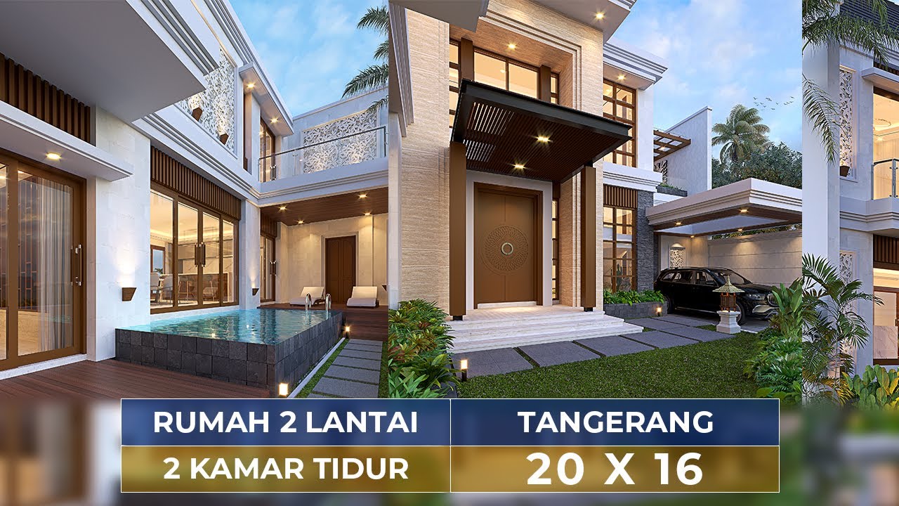 Video 3D Desain Rumah Villa Bali 2 Lantai Ibu LZA 1377 - Tangerang