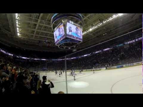 Logan Coutures tip in goal VS Coyotes 2013 Home Opener