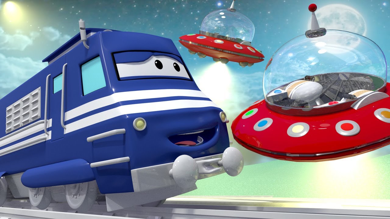 Troy le Train –  Une soucoupe volante a été vue à Train Ville ! – Dessin animé de Tains pour enfants