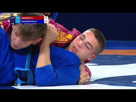 Round 2 Men's GP Gi - 63 kg: A. AMAGAEV (RUS) v. E. KAGANOVICIUS (LTU)