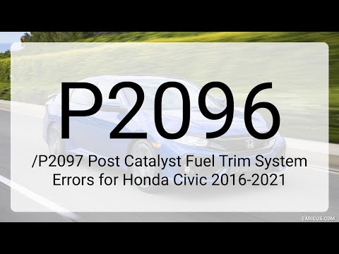 DTC P2096/P2097 Post Catalyst Fuel Trim System Errors for Honda Civic 2016-2021