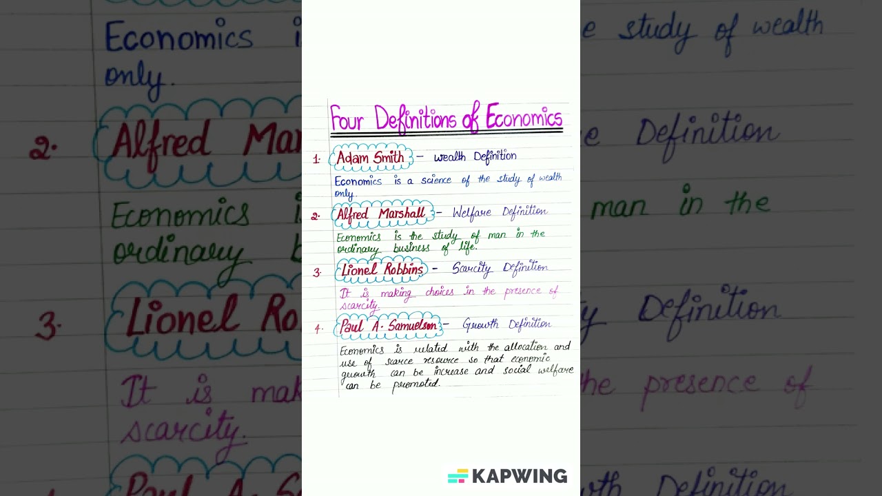Definition of economics | concept of economics and significance of statistics in economics | class11
