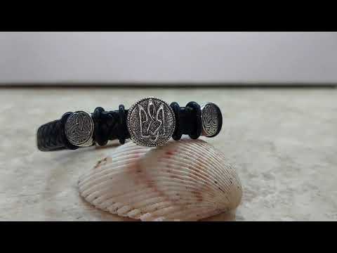 Браслет Тризуб з оберегом Трикверт зі срібла - фото 1 - id-p2454458342