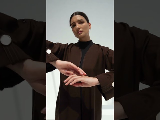 عباية أنيقة كريب بني