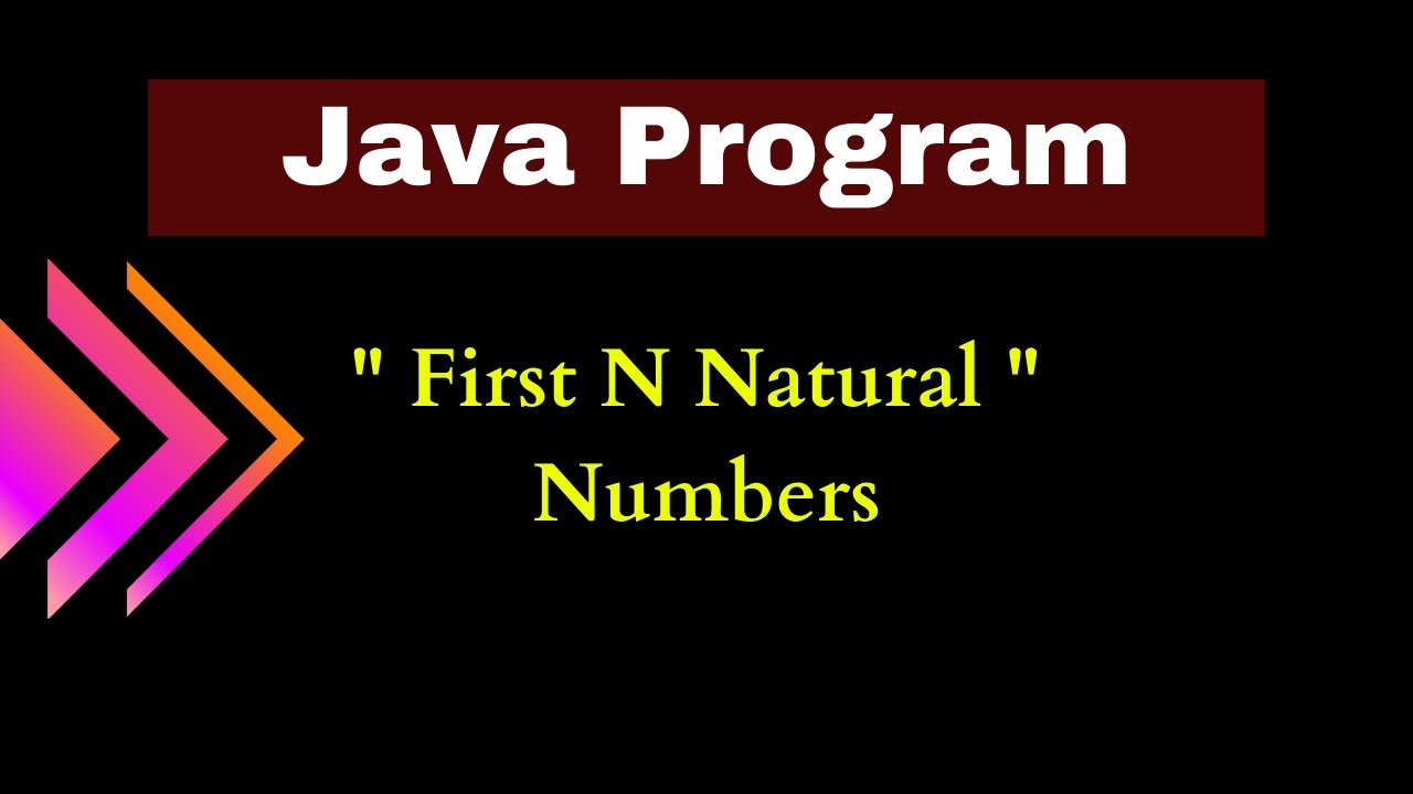 Java Program | Print First N Natural Number | Coding Track