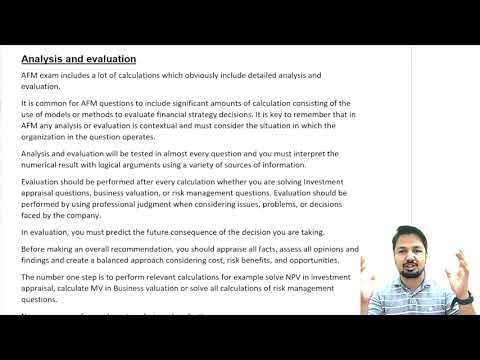2/4 Analysis and Evaluation: How to Get maximum Professional marks in AFM/P4: ACCA