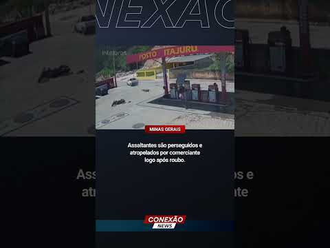 Assaltantes são perseguidos e atropelados por comerciante logo após roubo.