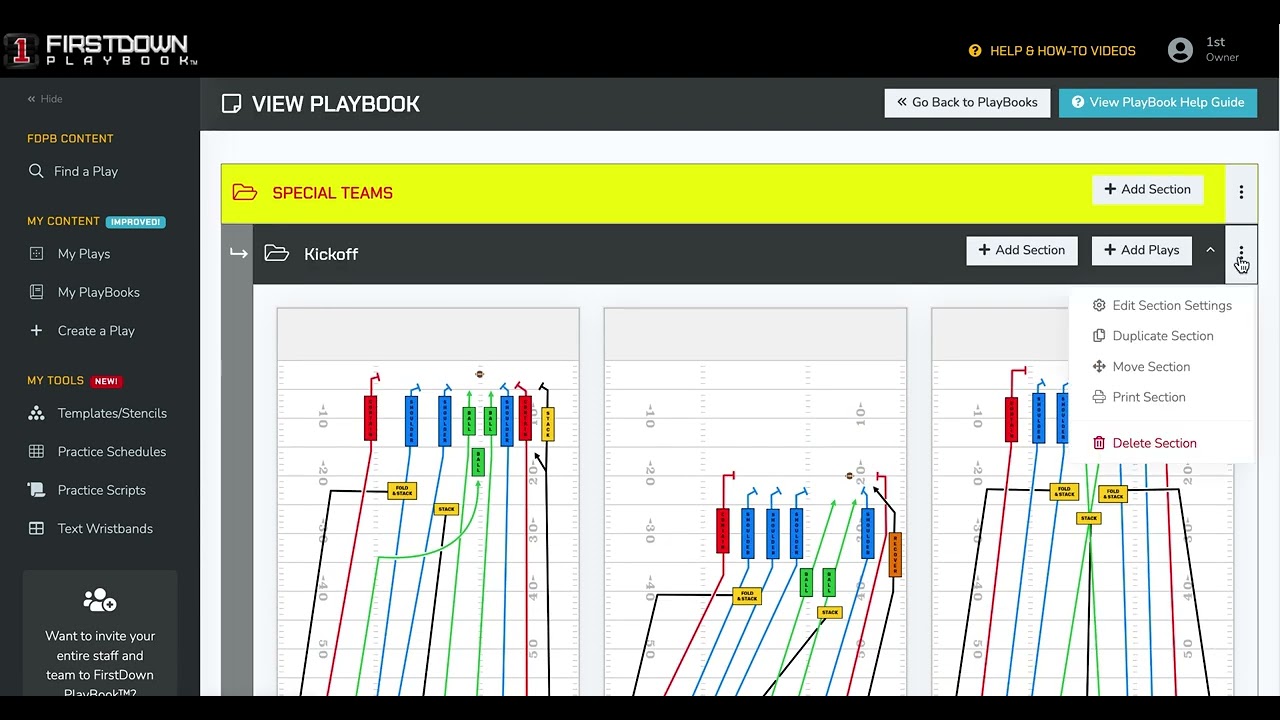 FirstDown PlayBook Special Teams Practice Cards & Scripts