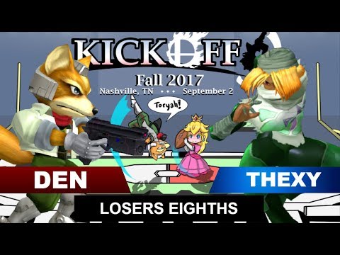 Kickoff - Fall 2017 Melee Singles: Den (Fox) VS Nerfed | Thexy (Sheik) - Losers Eighths
