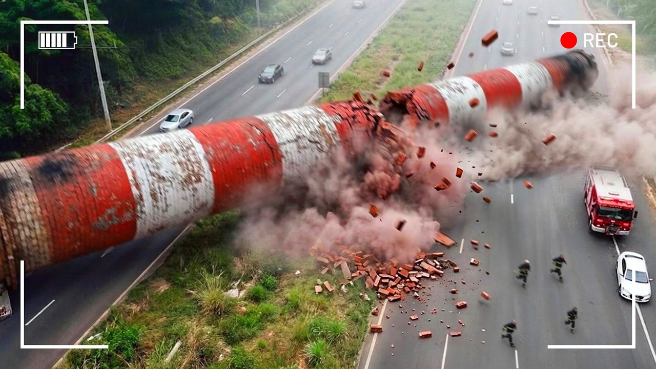 عليكم رؤية هذا، لن تصدق ما حدث قبل الانهيار بثوانٍ! الكاميرا وثّقت الكارثة قب