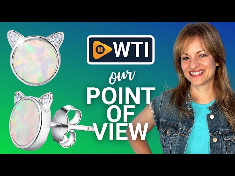 Created Opal Cat Stud Earrings Cute Cat Hypoallergenic Earrings Gifts for Women Girls Mom Mother Wife Girlfriend White Gold-White Opal - WTI product video review