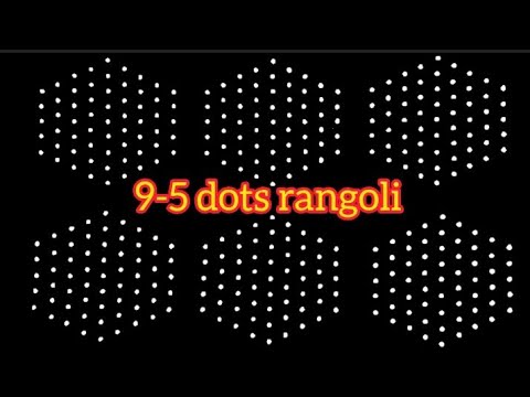 9-5 dots Simple Rangoli art design/Easy rangoli/muggulu designs/kolam designs/Sony rangoli designs.