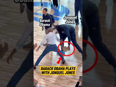Barack Obama Guards Jonquel Jones at WNBA All Star Practice! #barackobama #jonqueljones