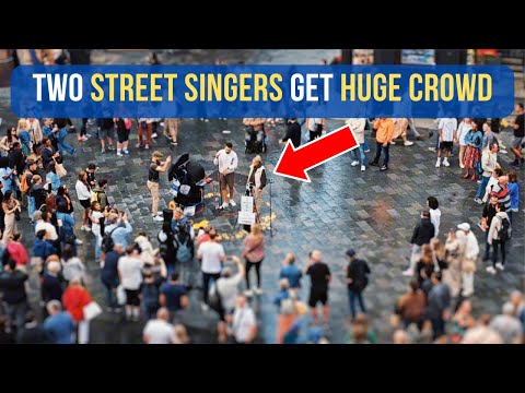Moments HUGE Crowd Gathers For AMAZING Street Singers | Lady Gaga - Always Remember Us This Way