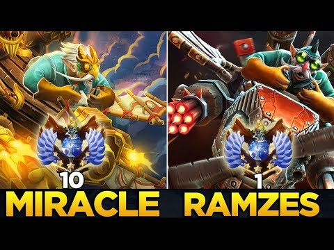 Who is the better Gyrocopter? - Miracle- [Rank 10] vs RAMZES666 [Rank 1] - Dota 2