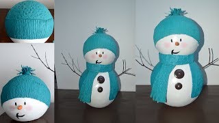 MUÑECO DE NIEVE hecho con Pulpa de Papel Mache-Snowman Mache Paper Pulp-Beneco de Nieve