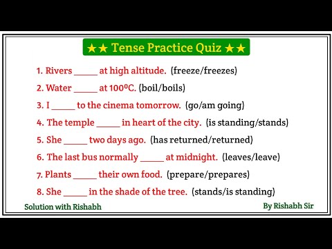 Tense practice test | Tense practice questions ssc | Tense in english grammar | Tense mcq test
