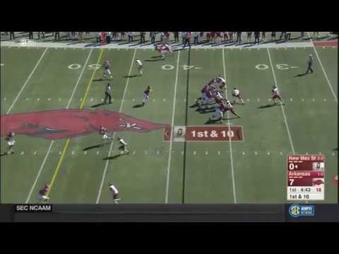 Tyler Rogers highlights - New Mexico State v. Arkansas - 2017 Sep 30