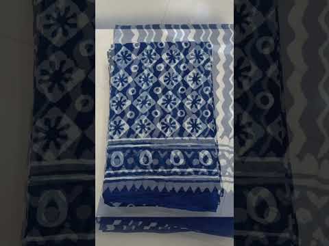 Hand Block Print Indigo Blue Fabric