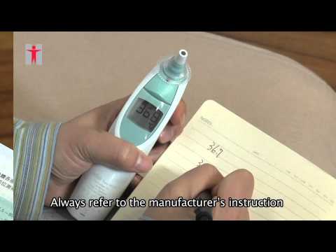 Steps in using infrared tympanic thermometer - English
