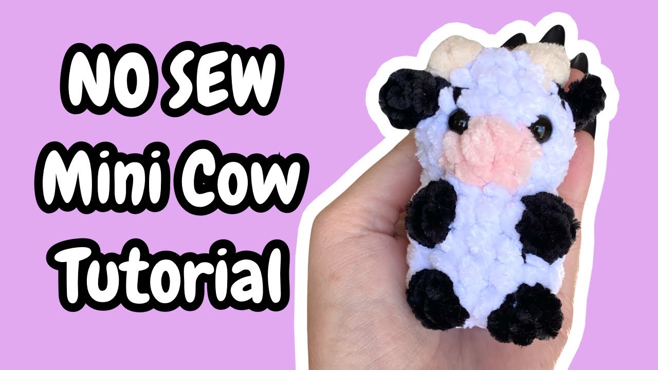 NO SEW Mini Cow Crochet Tutorial, Step-by-Step Fast and Easy Project