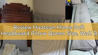 Review Huatean Home Soft Headboard Pillow Queen Size, Wall Backrest Wedge Pillow Headboard Queen, Re