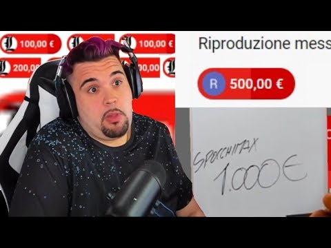 Donate 2000 Euros to Cicciogamer89 Spocchimax Crazy Fan Live