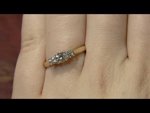 TR1045 Three stone diamond engagement ring