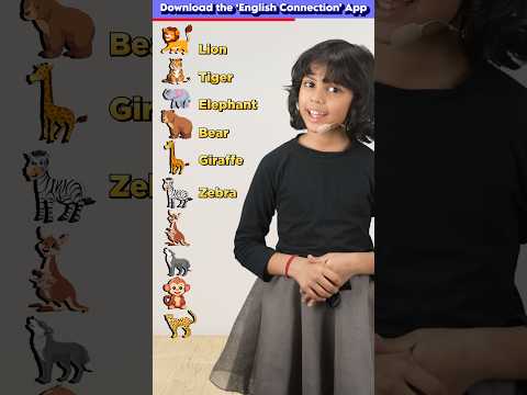 10 Wild Animals🐒 in English, Kids English Words, Adi Keshari Connection #shorts