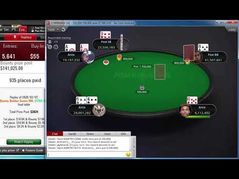 Replay | Final table PokerStars Bounty Builder Series 004: $55 NLHE [Turbo], $175K Gtd Feb 02, 2020